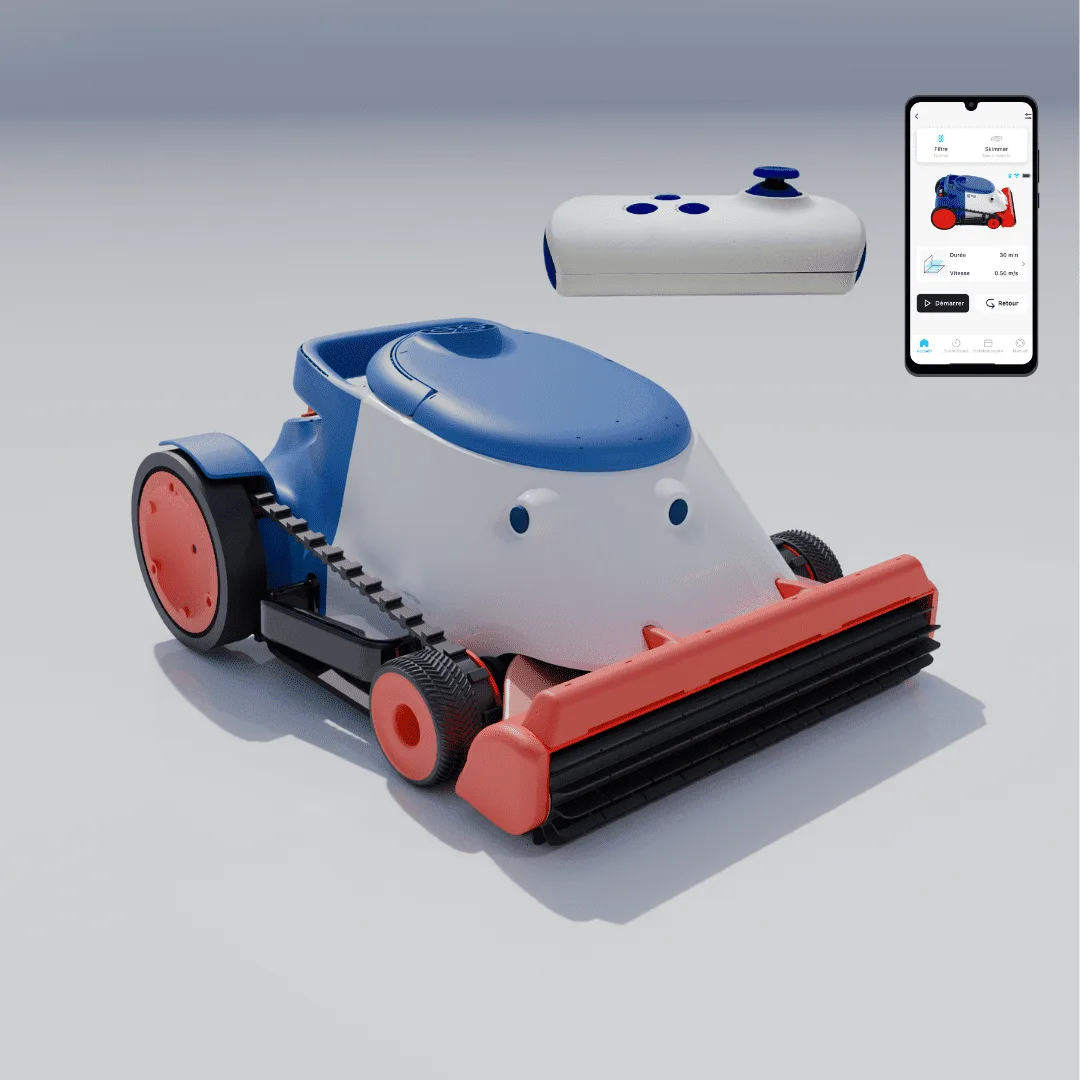 GT BOI cordless pool cleaning robot performing efficient pool cleaning with advanced AI navigation